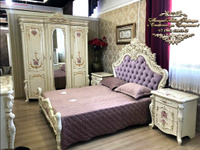 Спальня Венеция Классик крем шкаф 3-х дв и кровать 160 Арида