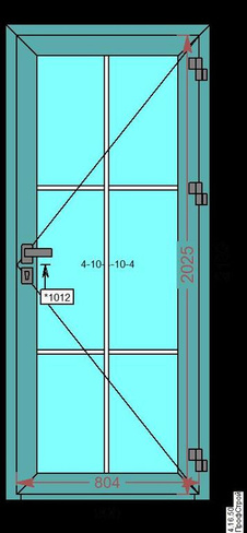 Одностворчатая дверь 900x2100 мм КПТ74, открывание наружу