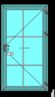 Одностворчатая дверь 1 200 x 2 200 мм КПТ74, открывание наружу