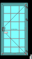 Одностворчатая дверь 1 200 x 2 300 мм КПТ74, открывание наружу