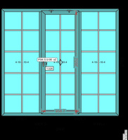 Трехстворчатая штульповая дверь КПТ74 / PATIO-PORTAL/Схема G 3000х2750 мм