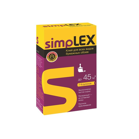 Клей для всех видов бумажных обоев "SIMPLEX" 0,250 кг (12шт)