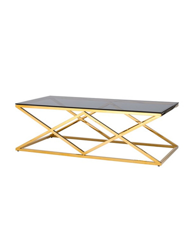 Журнальный стол 120*60 ИНСИГНИЯ золото стекло smoke Stool Group 120*60 ИНСИГНИЯ золото стекло smoke, каркас нержавеющая