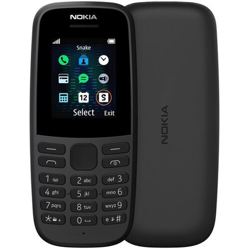 Телефон Nokia 105 DS (2019) RU, 2 SIM, черный