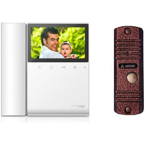 Комплект видеодомофона и вызывной панели COMMAX CDV-43KM White/AVC305