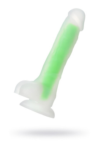 Штучки-Дрючки - Фаллоимитатор светящийся в темноте, 18х3.5 см (зеленый)