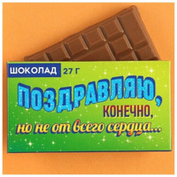 Шоколад молочный «Поздравляю, конечно», 27 г. Фабрика Счастья
