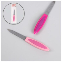 Пилка металлическая для ногтей, прорезиненная ручка, 12 см, цвет микс Queen Fair