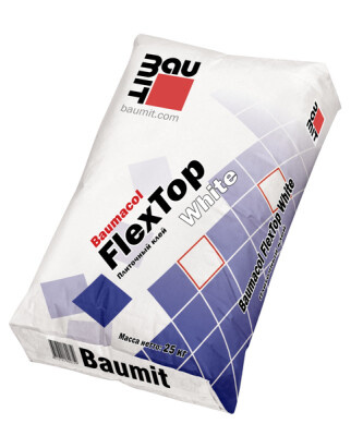 Клей для плиткиBaumit Baumacol FlexTop White (белый), 25 кг