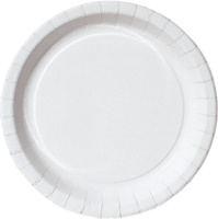 Тарелка круглая ламинированная бумага белая 230 мм