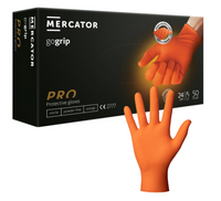 Перчатки нитриловые Mercator Gogrip (50 шт, размер XL) неопудренные, оранж.