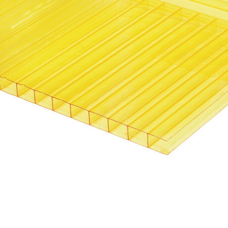 Сотовый поликарбонат 10 мм желтый 2100*6000 желтый