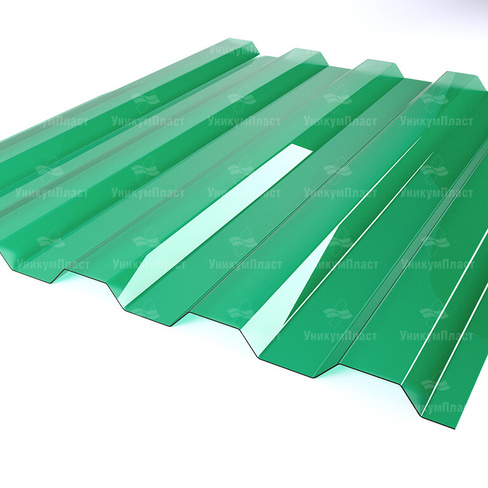 Профилированный поликарбонат 1 3 мм 1 05х2 м зеленый 1050*2000