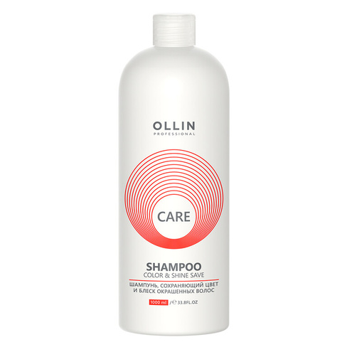 Care Шампунь, сохраняющий цвет и блеск окрашенных волос, 1000 мл, OLLIN OLLIN Professional