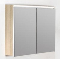Зеркальный шкаф Armadi Art 547-L Vallessi с подсветкой 80х64 см, дуб светлый матовый фактурный