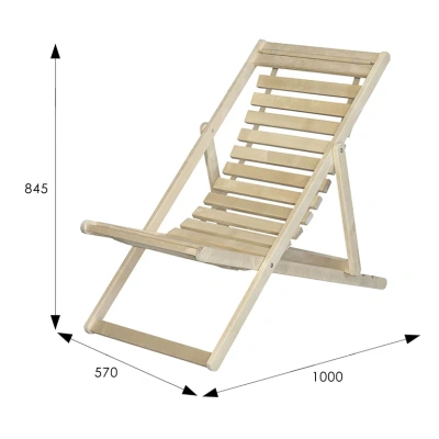 Раскладной шезлонг из дерева