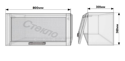 Кухонный навесной шкаф над плитой Лофт ШВГС80 со стеклом