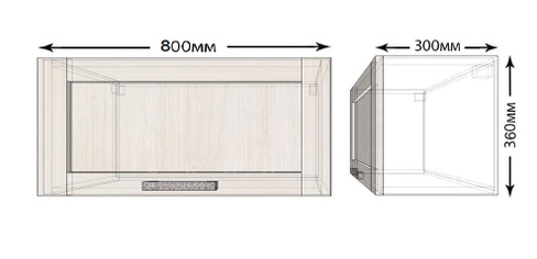 Кухонный навесной шкаф над плитой под вытяжку Лофт ШВГ80