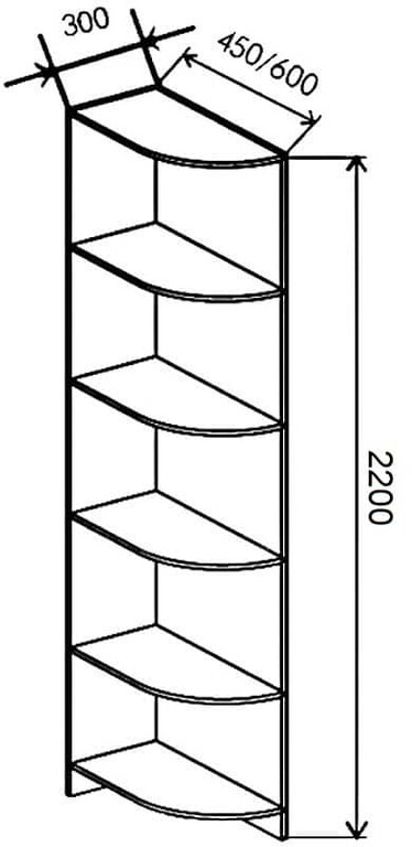 Эскиз стеллажа углового