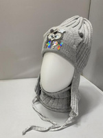 Комплект детский шапка со снудом серый подклад флис Размер: 48-52 арт.R-01-10 (флис) Полярик