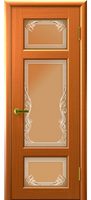 Дверь со вст. из стекла с рис Валентия-3 Светлый анегри Валентия бронза