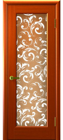 Дверь межкомнатная со вст. из стекла с рис Сицилия Анегри темный Бронза