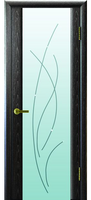 Дверь со вст. из стекла с рис Парма-3 Черный абрикос Грация светлое