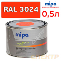 Краска флуоресцентная MIPA RAL 3024 (0,5л) красная 222303024