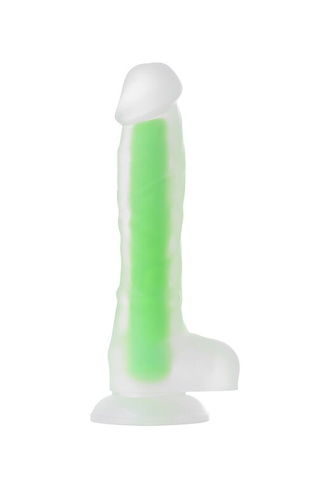 Штучки-Дрючки - Фаллоимитатор светящийся в темноте, 20х4 см (зеленый)