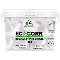 Водная грунт-эмаль для металлических поверхностей MALARE EcoCorr горький шоколад, 2 кг