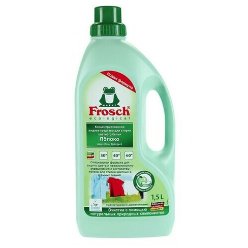 Жидкость для стирки Frosch для цветного белья, 1.642 кг, 1.5 л, универсальное, для цветных тканей