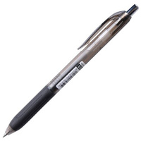 Ручка шариковая автоматическая Crown "Quick Dry" черная, 0,5мм, грип, с быстросохнущими чернилами CROWN