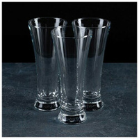Набор стаканов для пива Pub, 320 мл, 3 шт, бокал пивной прозрачный, стеклянные пивные кружки Pasabahce