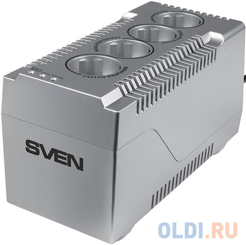 Stabilizer SVEN VR-F1000 (320W, Input 185V-285V, 4 CEE7 / 4 sockets (2 stabilized sockets, 2 power filter sockets), 230V