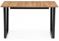 Стол деревянный раскладной Лота Лофт 120 25 мм черный матовый - дуб вотан M-lion мебель