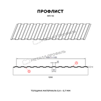 Профлист МП-10 (окрашенный)